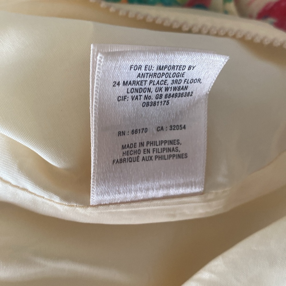 Anthropologie Maeve Tea Garden Sheath Dress Sleeveless Ivory Floral size 4 - Picture 7 of 13